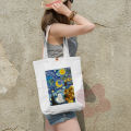 University-Ready Canvas Tote Bag with Zipper for Girls and Women – Stylish and Functional Design.