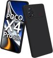 Xiaomi Poco X4 Pro 5G Silicone Matte Flexible Soft Phone Case- Black , Blue - Phone Back Cover.