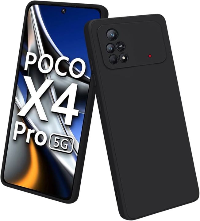 Xiaomi Poco X4 Pro 5G Silicone Matte Flexible Soft Phone Case- Black , Blue - Phone Back Cover