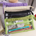 Simple Transparent Mesh Pencil Bag Student Gift Cute School Supplies Pen Case.