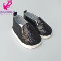 【The road to happiness Store】43cm  babe doll shoes black golden color 18 inch girl doll casual sneacker shoes toys shoes. 