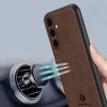 PlusCase for Samsung Galaxy S24 FE 5G Matte PU Leather Sheepskin Soft Frame All-Inclusive Lens Protector Phone Cover. 