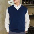Sweater Vest Men Sleeveless Loose Warm Solid Color V-neck Pullover Waistcoat. 