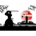 Transparent Background Decoration For Japanese Art With Ancient Design Of Samurai Training Wall Sticker Mural Living Room Decal.