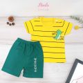 Baby Boy  Summer Short Sleeve T-shirt Tee Shorts 2 Pcs Outfits Set used children baby comfortable T-shirt and pant (. 