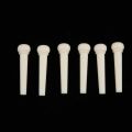 6 Pcs Bridge Pins For Acoustic Guitar - White and black. 