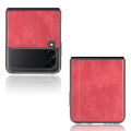 lthmy for Samsung Galaxy Z Flip3 5G Case Luxury Calfskin PU Leather lines Hard Back Cover. 