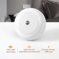 Smart Auto On/Off Sensor Nightlight Round EU Plug in Wall Night Lamp Bathroom Home Kitchen Hallway Staireway Bedroom Nightlight. 