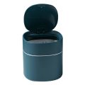 Mini Trash Can Desktop Waste Bin with -Open Lid Small Table Top Bin Graceful Round Corner Paper Bin for Home A.