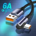 CASIFY G1 6A 120W Elbow Cable USB to Type C Cable 90 Degree Type C Elbow Cable Fast Charing Cable Data Cable 120W Fast Charging Cable 1M.