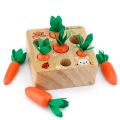 Wooden Toys Carrot Shape Matching Size Cognition Montessori Educational Toy Baby Montessori Toy Set Pulling  Wooden Toys baby. 