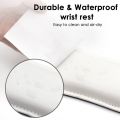 White PU Leather Non-Slip Water-proof Wrist Pillow Mat Hand Rest Cushion Wrist Support Pad Mouse Wrist Rest. 