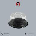 MAIS Reuseble Food Grade Plastic Round Cake Tray With Lid Large PVC - 100 pcs. 