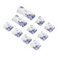 10PCS Key Caps Dye Sublimation Processblue and White Porcelain Style PBT Keycaps for Mechanical Keyboard. 