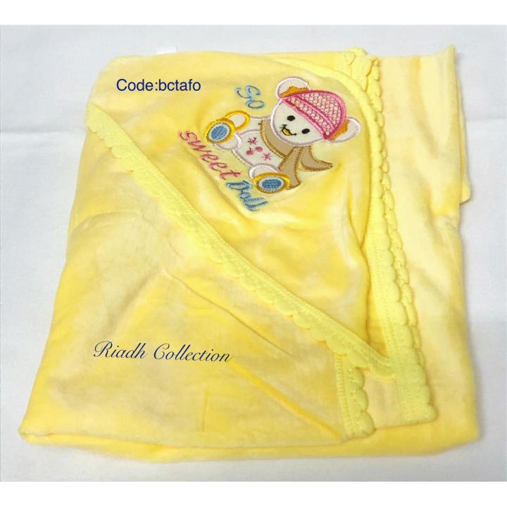 Baby Velvet Cap Towel Hooded Towel.