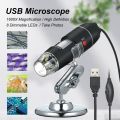 USB Digital Microscope 1600X Magnification Camera 8 LEDs with Stand Portable Handheld Inspection Magnifier. 