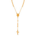 Carline Hot Sales Stainless Steel Necklace Cross Charm Pendant Necklace 18K Gold Plated Bead Necklace for Women Jewelry. 