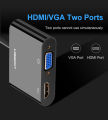 U GREEN CM101 HDMI to HDMI VGA Adapter HDMI to VGA HDMI Converter with 3.5mm Audio Output Mirco USB Power Port 4K HD for Computer PC Projector HDTV Black #40744. 