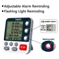 Digital Dual Kitchen Timer,3 Channels Count UP/Down Timer,Cooking Timer,Large Display,Loud Volume Alarm and Flashing. 