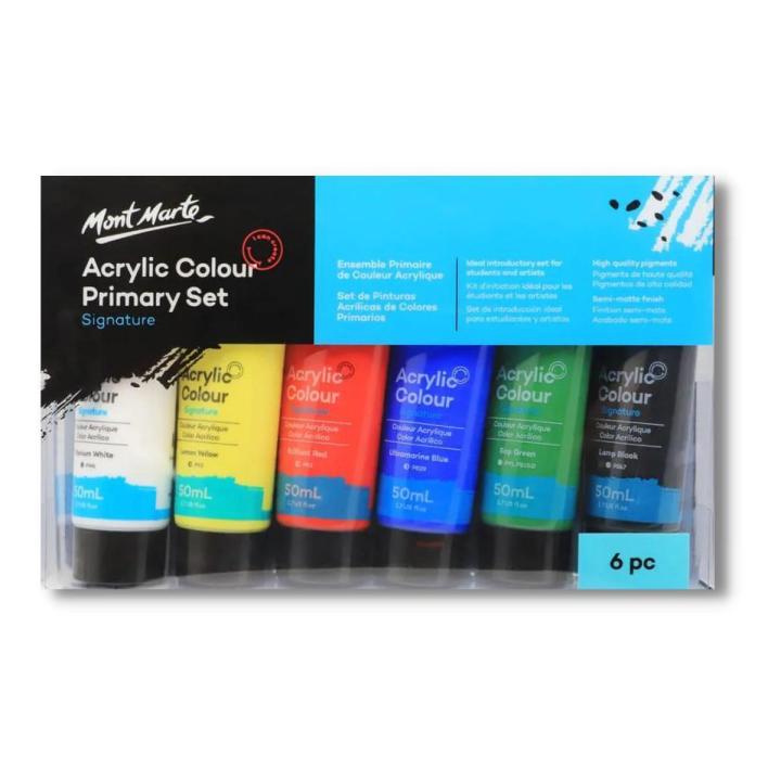 Mont Marte Acrylic Paint 6pc x 50ml Tubes