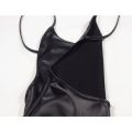 Faux Leather Dress Backless Club Party Short Dress Solid Wet Look Latex Bodycon Push Up Bra Mini Micro Dress.