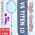 VS Titen 10 Racket High Tension Racket Powerful Carbon Fiver - Fully Complete 32lbs - Max 36 lbs.