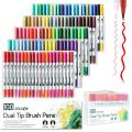 100 Color Dual Tip Brush Pens Art Markers Set.