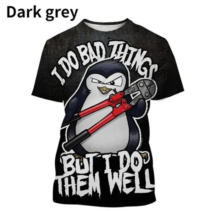 Crazy%20Penguin%203D%20printed%20T%20shirt%20short%20sleeve%20summer%20crime%20Penguin%20text%20print%20fashion%20unisex%20Harajuku%20style%20street%20T-shirt%20shirt%20-%20Image%206
