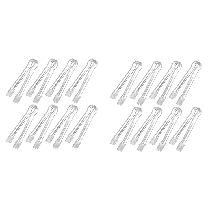 16%20Pcs%20Plastic%20Buffet%20Serving%20Tongs%20Mini%20Serving%20Utensil%20Tongs%20Appetizers%20Tongs%20Clear%20Kitchen%20Tongs%206.3%20Inch%20Small%20Ice%20-%20Image%202