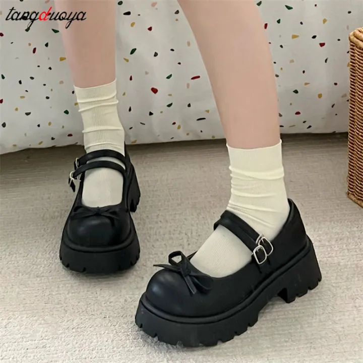 Women%20Thick%20Platform%20Mary%20Janes%20Lolita%20Shoes%20Party%20Pumps%20New%20Bowknot%20Buckle%20Small%20Leather%20Shoes%20Woman%20Vintage%20JK%20Uniform%20Shoes%20-%20Image%203