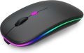 Rechargeable Wireless RGB Waterproof Optical Mouse, For Pc and Laptop Gamer Dual Model 2.4GHz Mouse - Nano receiver - Palm Grip - Black Fun Gaming - Optical Wireless Mouse.