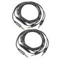 Headphone extension cord-2 x Headphone cable For Sol Republic Master Tracks HD V8 V10 V12 X3-Black.