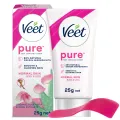 Veet Pure™ Hair Removal Cream 25g Normal Skin for Body & Legs, Freshest Smell with Organic Aelo Vera and Rose Extract, Dermatologically Tested. 