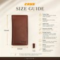 Zays Handcrafted Premium Eco-Friendly Leather Long Wallet, Top-Grain Vegetable-Tanned Slim Wallet 7.4 x 3.8 x 1 Inch, 7 Card Slots, ID Slot, Cash Compartment, Zipper Chamber, 2 Mobile Compartments. 
