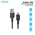 Anker 322 PowerLine USB-A to USB-C Braided Nylon Cable 3ft/0.9m USB 2.0 Fast Charging for USB-C Phones, Tablets and more (A81H5). 