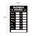 Hours Sign Double Sided Open/Closed Sign Will Return Clock with Black Vinyl Number Sticker for Business Store. 