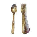 12-piece set of gold stainless steel spoons 6pcs Tea +6pcs frock for the kitchen..