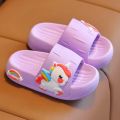 Summer Kids Home Shoes Flip Flops Baby Girls Slippers for Children Cartoon Unicorn Bathroom Antislip Thick Sole Slides 2-8 Years. 