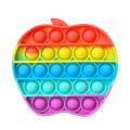 1 X Push Pop Bubble Fidget Sensory Toy, Silicone Puzzle Game Toys Squeeze Sensory Toy for Kids, Family, Friend Rainbow -Apple. 