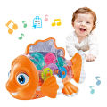 Transparent Gear Fish Toy for Kids - LED, Music, Acceleration & Moving function, Walking Light Toy  for Boys Girls. 