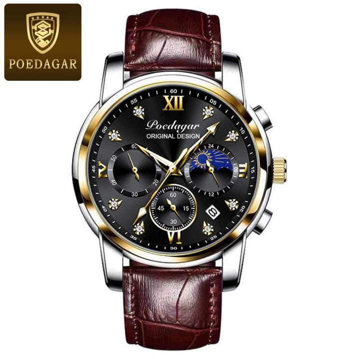 Poedagar%20PO805L%20Brown%20PU%20Leather%20Chronograph%20Wrist%20Watch%20For%20Men%20-%20Black%20&%20Brown%20-%20Image%202