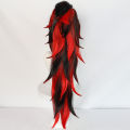 RANYU Synthetic Women and Men Tsugikuni Yoriichi Wigs Long Black Red Mix Anime Cosplay Hair Heat Resistant Wig for Party.