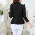 Thin Small Suit Women's Jacket Spring and Summer New Casual All-Matching Slim Fit Ruffled Small Suit Short Top. 