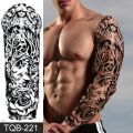full arm temporary tattoos large totem tribal big sleeve tattoo sticker body art sexy dragon tiger lion king tattoo designs men. 