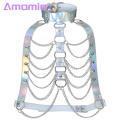Chest Chain Sparkling Holographic Body Chain for Festivals Parties Trendy Women's Waist Chest Harness Jewelry Fashion Waist Chain.