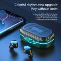 TWS Wireless Bluetooth 5.5 in Ear Earbuds Colorful LED Digital Display Atmosphere Breathing Light Game Headset E-sports Low Delay Headphones Handfree Headset. 