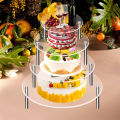 GC Acrylic Cake Stand Clear Cake Display Stand Dessert Table Display Shelf Metal Food Stands Display Holder Round Party Supplies Cupcake Stands For Birthday Wedding Party.