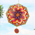 1 PCS Mandala Wind Spinner Metal 3D Rotating Windchimes Luxury Art Garden Hanging Outdoor Decoration. 