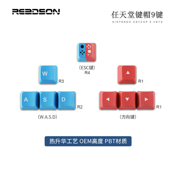WASD arrow keys sublimation keycaps color supplement RGBY personalized color matching PBT mechanical keyboard keycaps