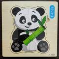 Wooden Education Panda Puzzle for Kids - Multicolor.